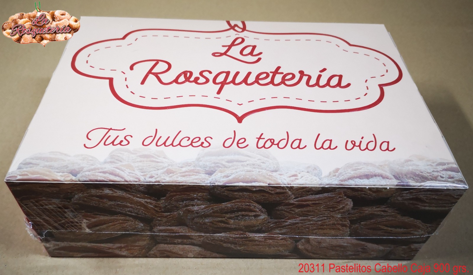 Pastelitos Cabello Sin Cobertura de Azucar Caja 900 grs. (20317)