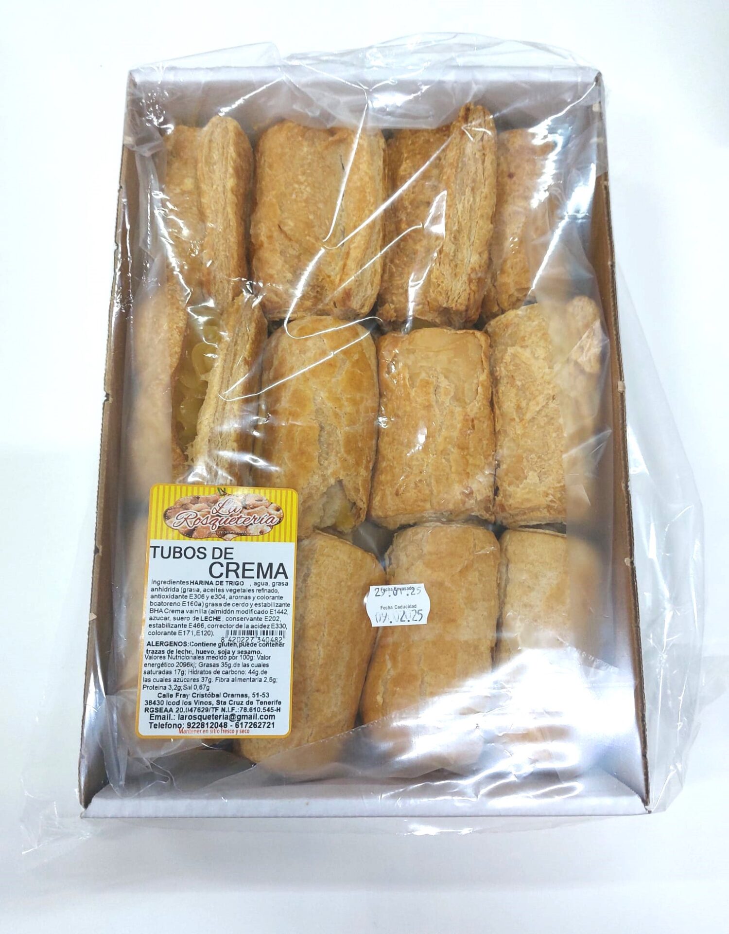 Tubos de Crema Sin Chocolate Caja 12 ud. (20110) - Imagen 2